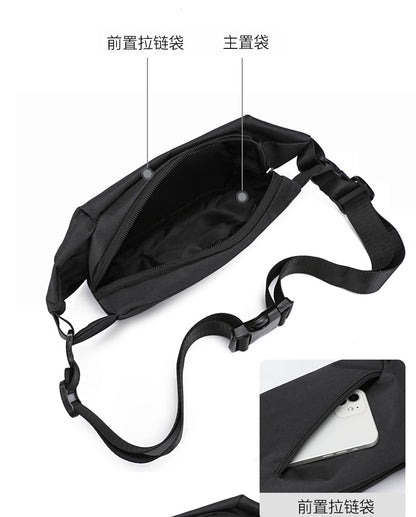 Cross-border Solid Color Fixed Print LOGO Chest Bag Men's Casual Shoulder Bag Crossbody Backpack Waist Bag Business Travel Bag Wholesale