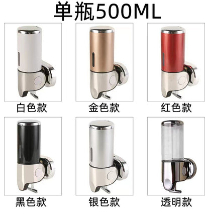 Stainless Steel Pull Rod Three-head Soap Dispenser Manual Pressing Shampoo & Shower Gel Soap Dispenser Hotel Toilet Pressing Soap