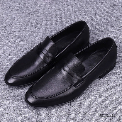 Spring And Summer New Fashion All-match Beans Shoes Slip-on Loafers Casual Fashion Men's Leather Shoes Breathable Dad Shoes