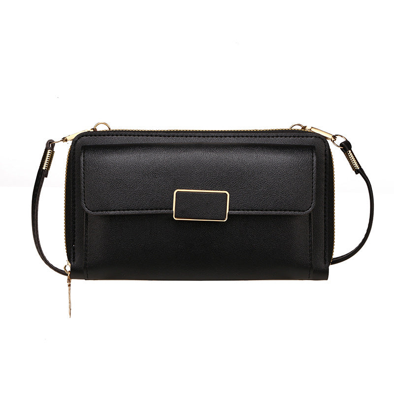 Summer Summer Super Hot Crossbody Small Bag Girl's 2024 New Black Mini Walking Texte Niche Mobile Phone Bag
