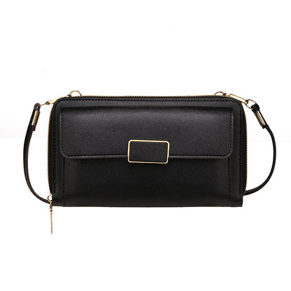 Summer Summer Super Hot Crossbody Small Bag Girl's 2024 New Black Mini Walking Texte Niche Mobile Phone Bag