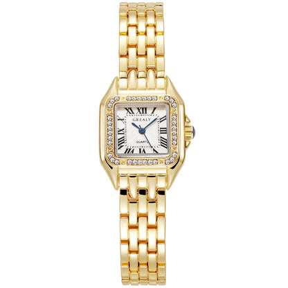 Fashion AliExpress Hot Selling Stainless Steel Women's Brand Quartz Watch Business Casual Steel Belt Women's Watch