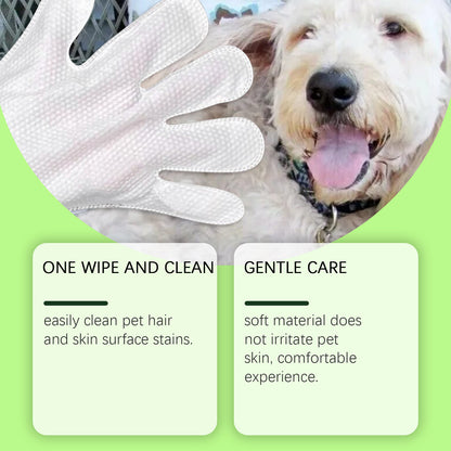 Yegbong Pet Cleaning Disposable Gloves No Bath Cleaning Gloves For Cleaning Cat And Dog Dirt And Odor