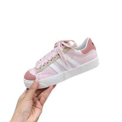 2024 Mint Mambo Dopamine White Shoes Autumn Thick-soled Korean-style Round-toe Breathable Trendy High-value Casual Shoes