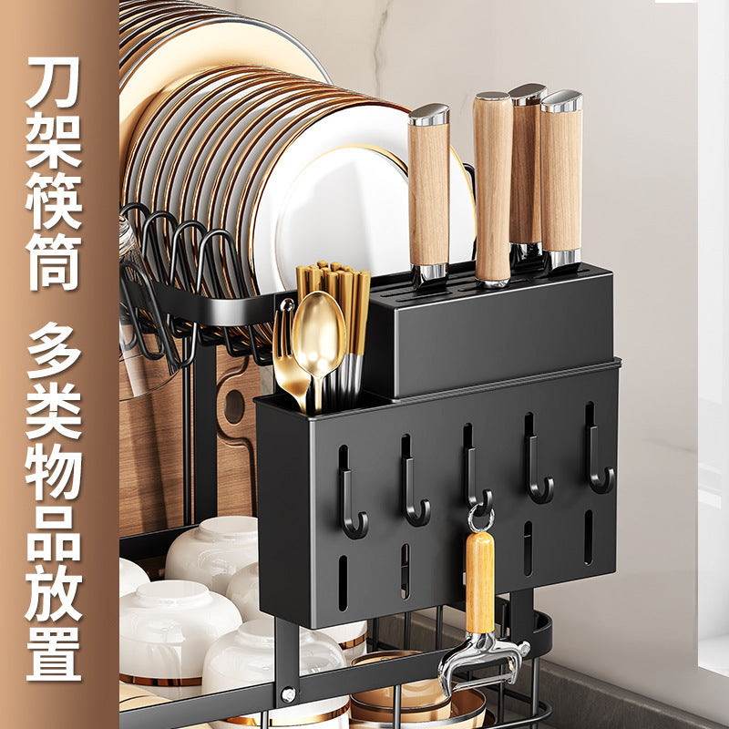 Explosive Cross-border Self-draining Bowl Rack Multifunctional Storage Rack Table Top Draining Rack Dishes Storage Rack Cupboard