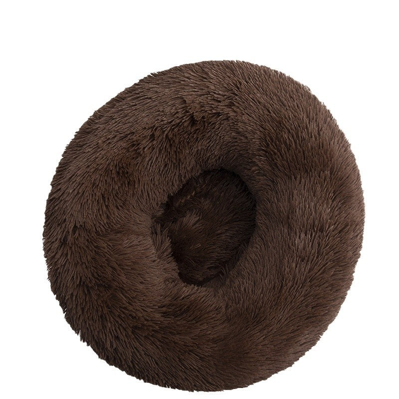 Cross-border Dog Kennel Plush Round Pet Kennel Dog Bed Winter Dog Mat Pet Bed Pet Supplies Wholesale