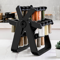 Cross Border With Bottle 18 Jar Ferris Wheel Rotating Glass Seasoning Rack Suit Seasoning Bottle Seasoning Spice Jar Seasoning Bottle