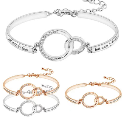 Cross-border Europe And The United States New Jewelry Simple Diamond Peach Heart Bracelet Good Sisters Girlfriends Bracelet Women Gift Manufacturers Wholesale