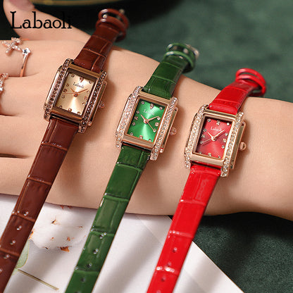 Laboli Live Broadcast Women's Watch Niche Square Women's Watch Waterproof Quartz Watch Light Luxury Belt Watch Wholesale