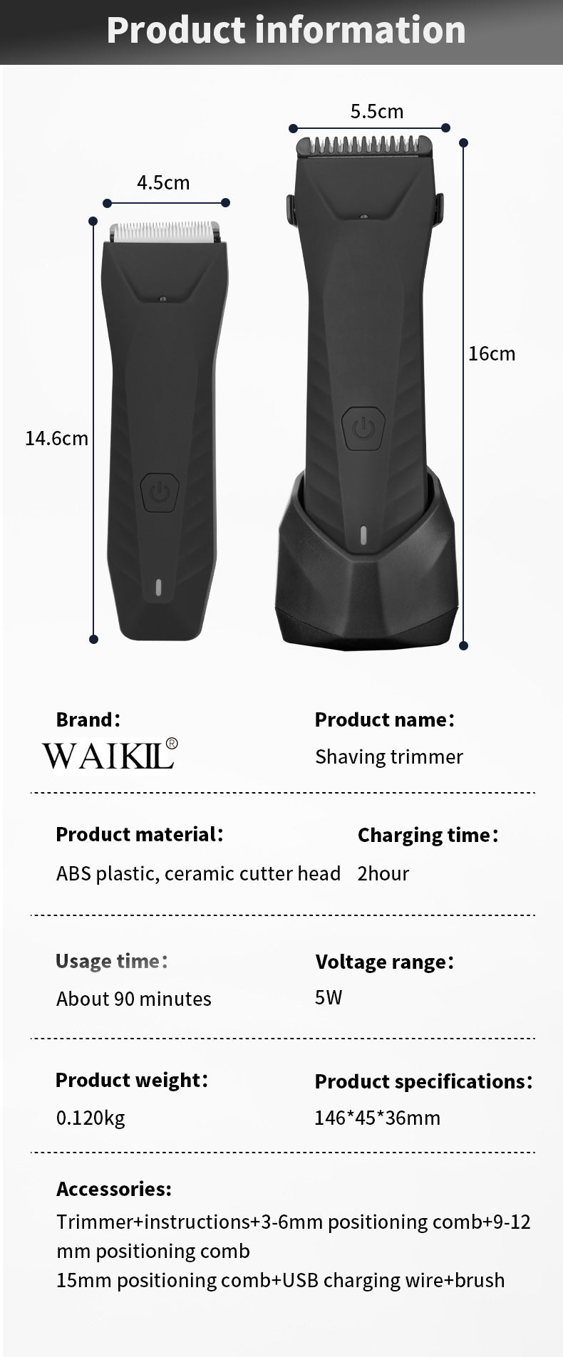 Cross-border Explosions Oil Head Carving Electric Hair Clipper Waterproof Electric Hair Clipper Body Hair Trimmer Private Scissors Body Applicable