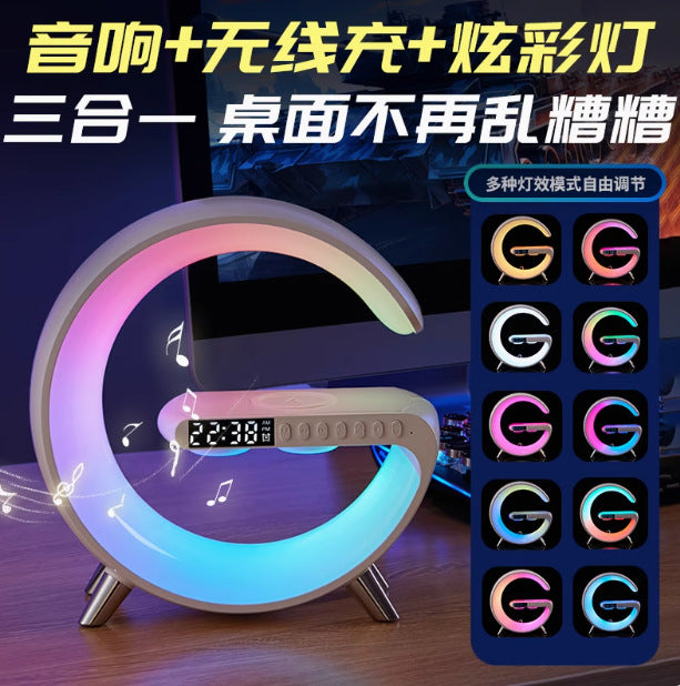 Cross-border Explosions New Large G Bluetooth Audio N69 Colorful Lights With Alarm Clock Desktop Multi-functional Wireless USB Charge