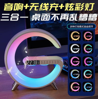 Cross-border Explosions New Large G Bluetooth Audio N69 Colorful Lights With Alarm Clock Desktop Multi-functional Wireless USB Charge