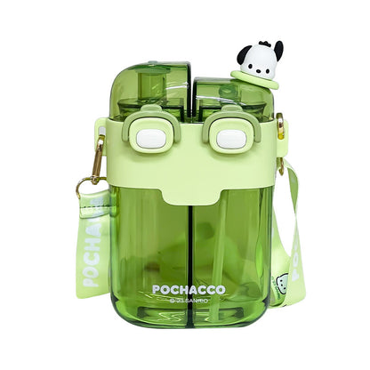 Sanrio Children's Water Cup For School Large Capacity Student Straw Double Drinking Cup Summer Kindergarten Kettle