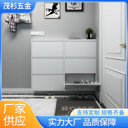 Household Thin Steel Tipping Bucket Shoe Cabinet Manufacturer Wholesale Simple Entrance Entrance Shoe Cabinet Door Storage Shoe Rack