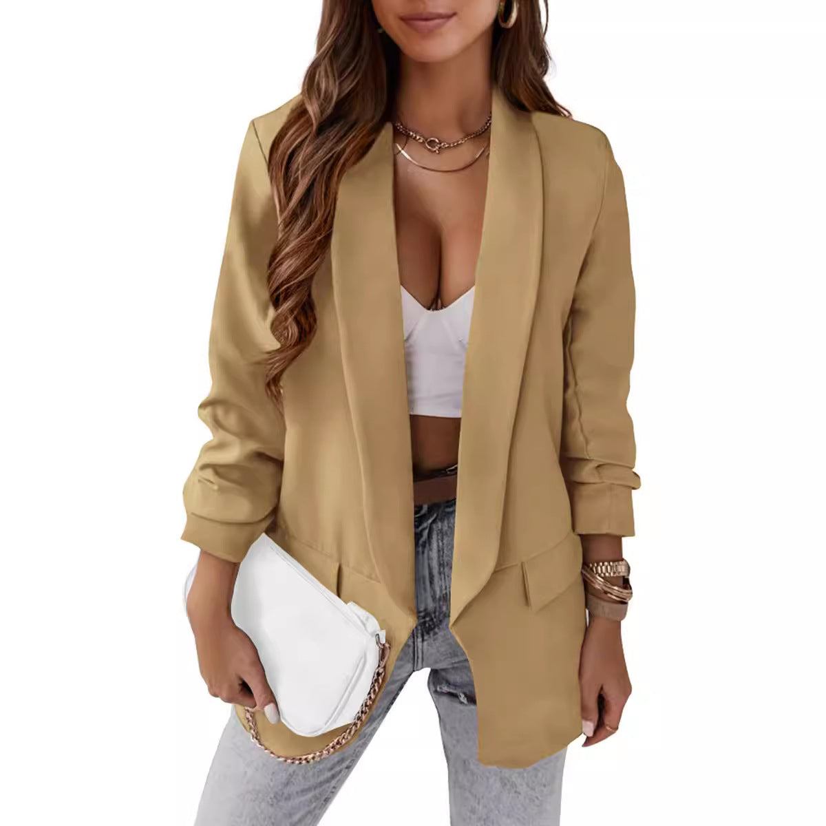 Cross-border Women's Clothing 2024 AliExpress Wish Women's Clothing Autumn New Temperament Professional Slim Fit Small Suit Jacket