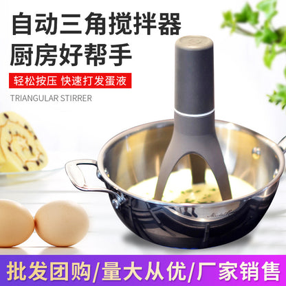 Plastic Triangle Egg Beater Mini Semi-automatic Cream Beater Baking Food Mixing Tool