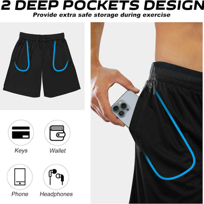 BALENNZ Men's Sports Shorts With Pocket And Elastic Belt Quick-Dry Sportswear Oreeta Cross Pants