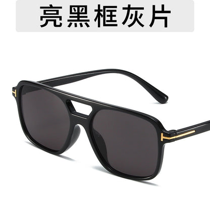 Lightweight Double Beam Marine Sunglasses New Driving Sunshade Glasses Cross-border Fashion Box Sunscreen Sunglasses