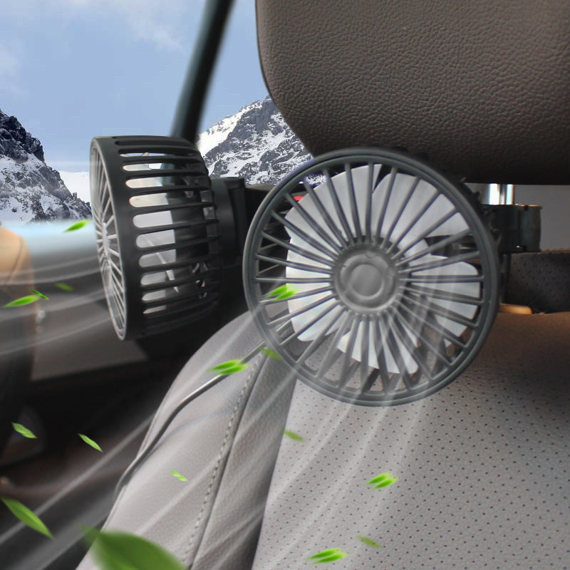 Car Rear Exhaust Fan Usb Double-headed Fan Car Rear Seat Small Fan Car Strong Fan Universal