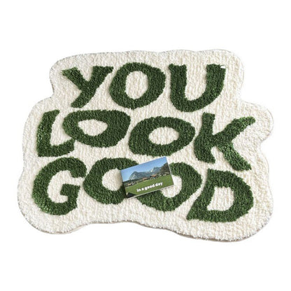 Cross-border Absorbent Non-slip Letter Cashmere Simple Home Decoration Indoor Carpet Floor Mat Bedside Bedroom Room Blanket