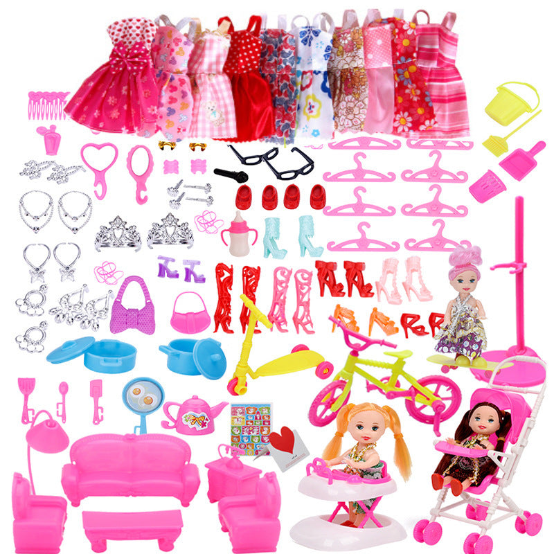 Gift Box Set Lele Barbie Doll Accessories Toys DIY Material Package Doll Clothes Suspenders Kidsren 118 Pieces