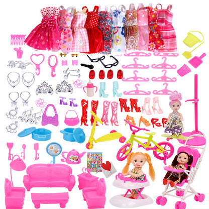 Gift Box Set Lele Barbie Doll Accessories Toys DIY Material Package Doll Clothes Suspenders Kidsren 118 Pieces