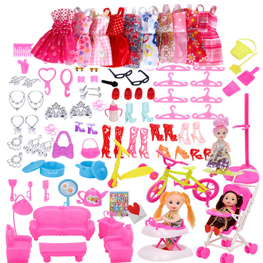 Gift Box Set Lele Barbie Doll Accessories Toys DIY Material Package Doll Clothes Suspenders Kidsren 118 Pieces