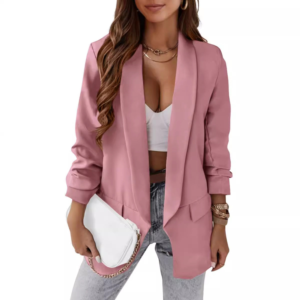 Cross-border Women's Clothing 2024 AliExpress Wish Women's Clothing Autumn New Temperament Professional Slim Fit Small Suit Jacket