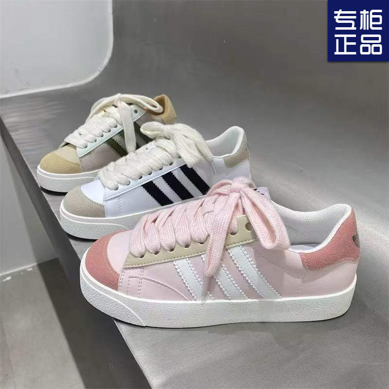 2024 Mint Mambo Dopamine White Shoes Autumn Thick-soled Korean-style Round-toe Breathable Trendy High-value Casual Shoes