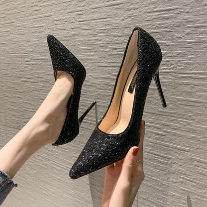 High Heels Bed Flirting Passion Shoes Sexy Nightclub Stiletto Heel Pointed Plus Size Shoes