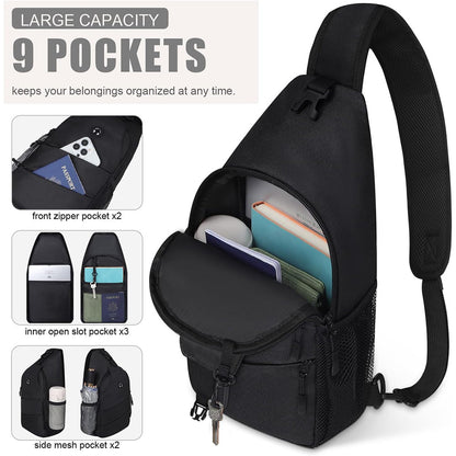 Cross-Border Hot-Selling Men's And Women's Chest Bags, Large-Capacity Outdoor Travel Sports Bags, Adjustable Shoulder Straps, Cycling Bags, Customization