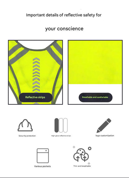 Cross-border New Amazon Outdoor Sports Arrow Indicates Reflective Unisex Night Run Riding Special Reflective Clothing