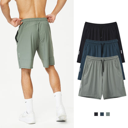 Nylon Quick-drying Sports Shorts Men's Amazon Reflective Strip Blank Edition Running Training Ice Silk Breathable Shorts