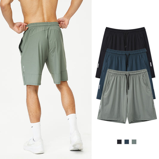 Nylon Quick-drying Sports Shorts Men's Amazon Reflective Strip Blank Edition Running Training Ice Silk Breathable Shorts