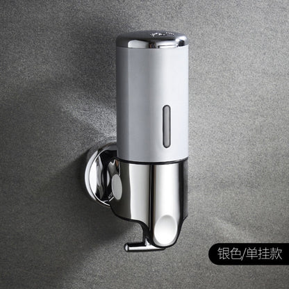 Stainless Steel Pull Rod Three-head Soap Dispenser Manual Pressing Shampoo & Shower Gel Soap Dispenser Hotel Toilet Pressing Soap
