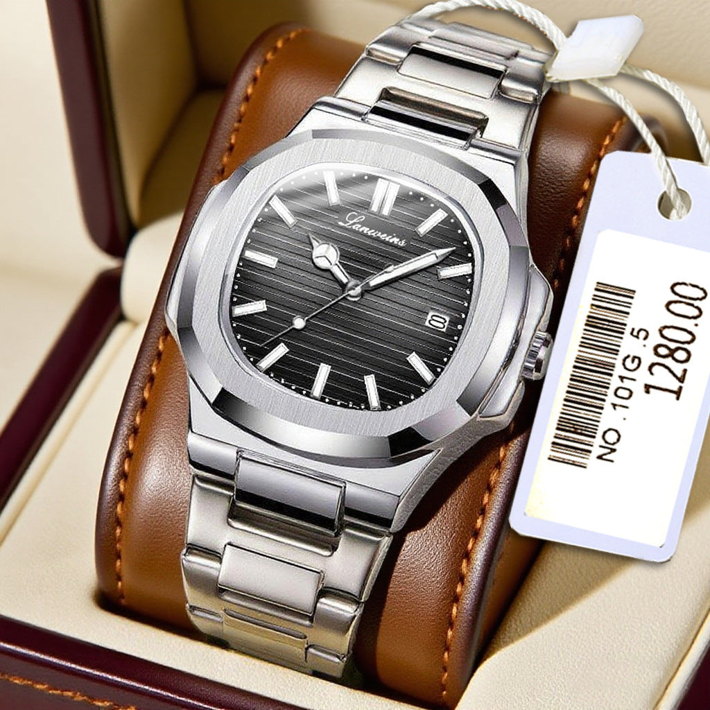 New Steel Band Parrot Quartz Watch Men's Watch Wholesale Watch Cross-Border Luminous Calendar Steel Band Watch