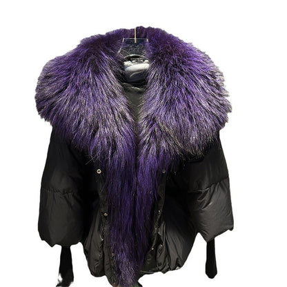 Cross-border E-commerce Popular Winter New White Duck Down Jacket Niche Design Women's Coat Short Fur Women's Coat