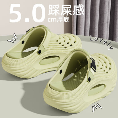 Cross-border Garden Shoes Men's Cave Shoes Summer Outer Wear Baotou Drag Shit Sense Driving Casual Platform Beach Sandals