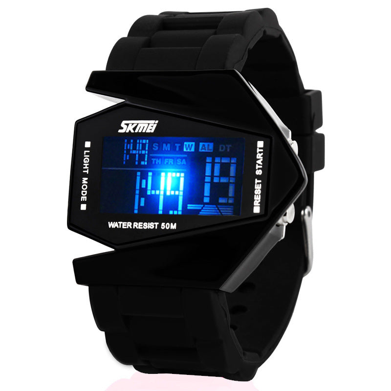 Beautiful Time Personality Creative Men's Hot Sale Led Airplane Watch Jelly Vintage Brand Children Waterproof Watch