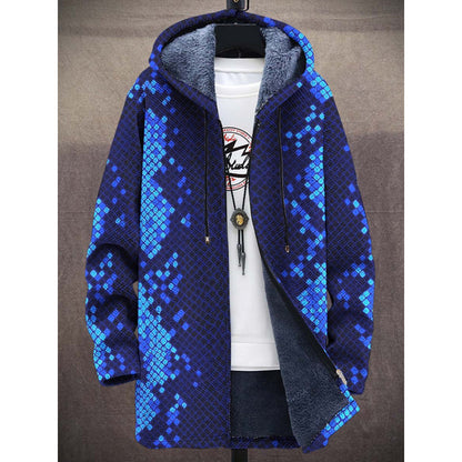 Cross-border D215 Men's Casual Zipper Hooded Cardigan Cotton-padded Jacket Gray Lining