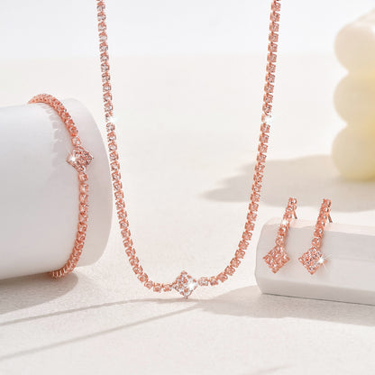 Fashion New Ins Niche Fashion Personality High-grade Versatile Claw Chain Necklace Stud Earrings Bracelet Three-piece Set