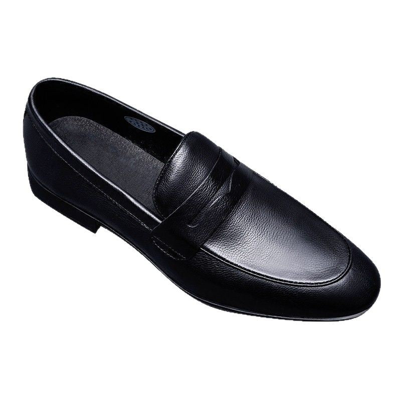 Spring And Summer New Fashion All-match Beans Shoes Slip-on Loafers Casual Fashion Men's Leather Shoes Breathable Dad Shoes