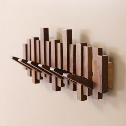 Piano Key Solid Wood Clothes Hanger Wall Sticky Hook Coat Hook Wall Hook Behind Door Entrance Door Coat Hook