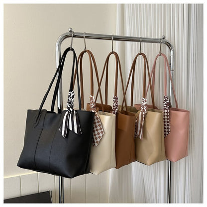 Simple Commuter Large Capacity Bag Women's Korean Fashion Tote Bag 2024 Spring And Summer Niche Texte Shoulder Handbag