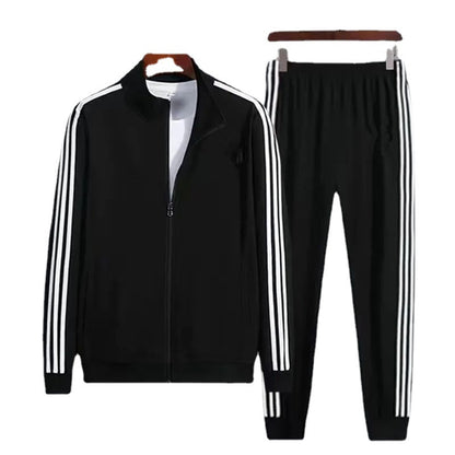 Sportswear Suit Men's And Women's Stand Collar Running Clothes Spring And Autumn Long Sleeve Morning Running Two-piece Suit Versatile Internet Celebrity Slim Fit Couple Style