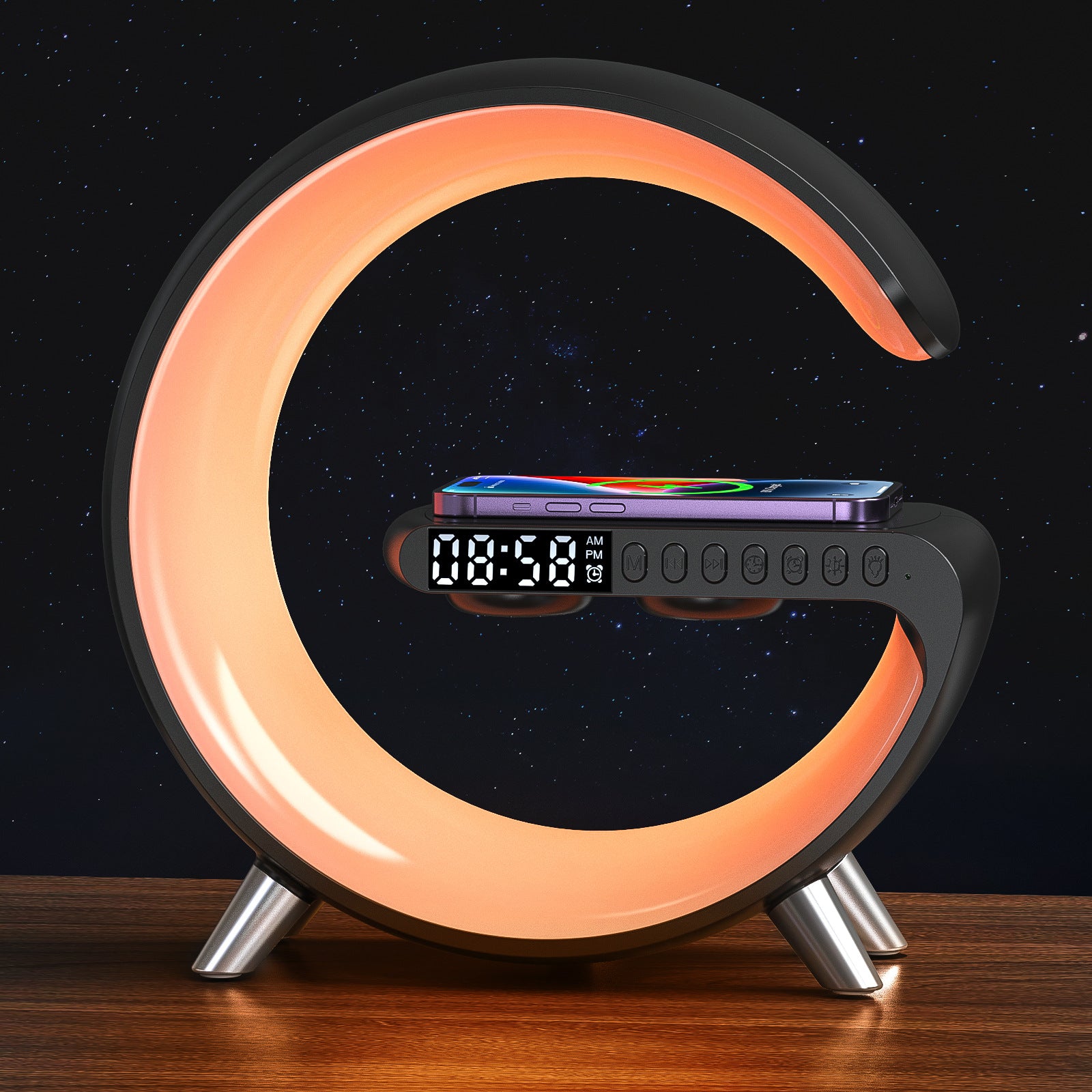 Cross-border Explosions New Large G Bluetooth Audio N69 Colorful Lights With Alarm Clock Desktop Multi-functional Wireless USB Charge