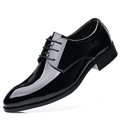 2025 Spring New Men's Business British Large Size Formal Shoes Groom's Wedding Shoes Business Leather Shoes Black Men's Shoes