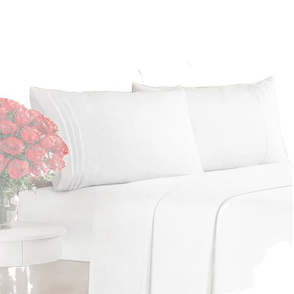 Cross-Border Amazon Four-Piece Home Bed Set Solid Color Sheets Export Fitted Sheets Home Textile Bedding Bed Cover