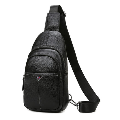 Bags New Casual Men's Leather Bag Chest Bag Top Layer Cowhide Source Wholesale Crossbody Bag Men's Retro Shoulder Bag