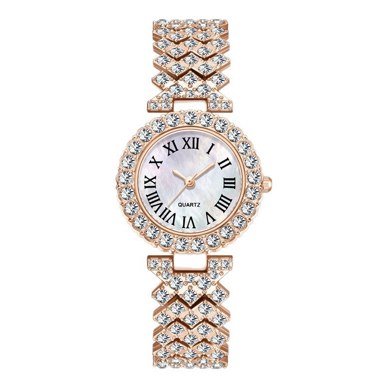 Foreign Trade Explosions Fashion Roman Pattern Diamond Women's Watch Women's Watch Quartz Watch Bracelet Women's Watch Manufacturers In Stock